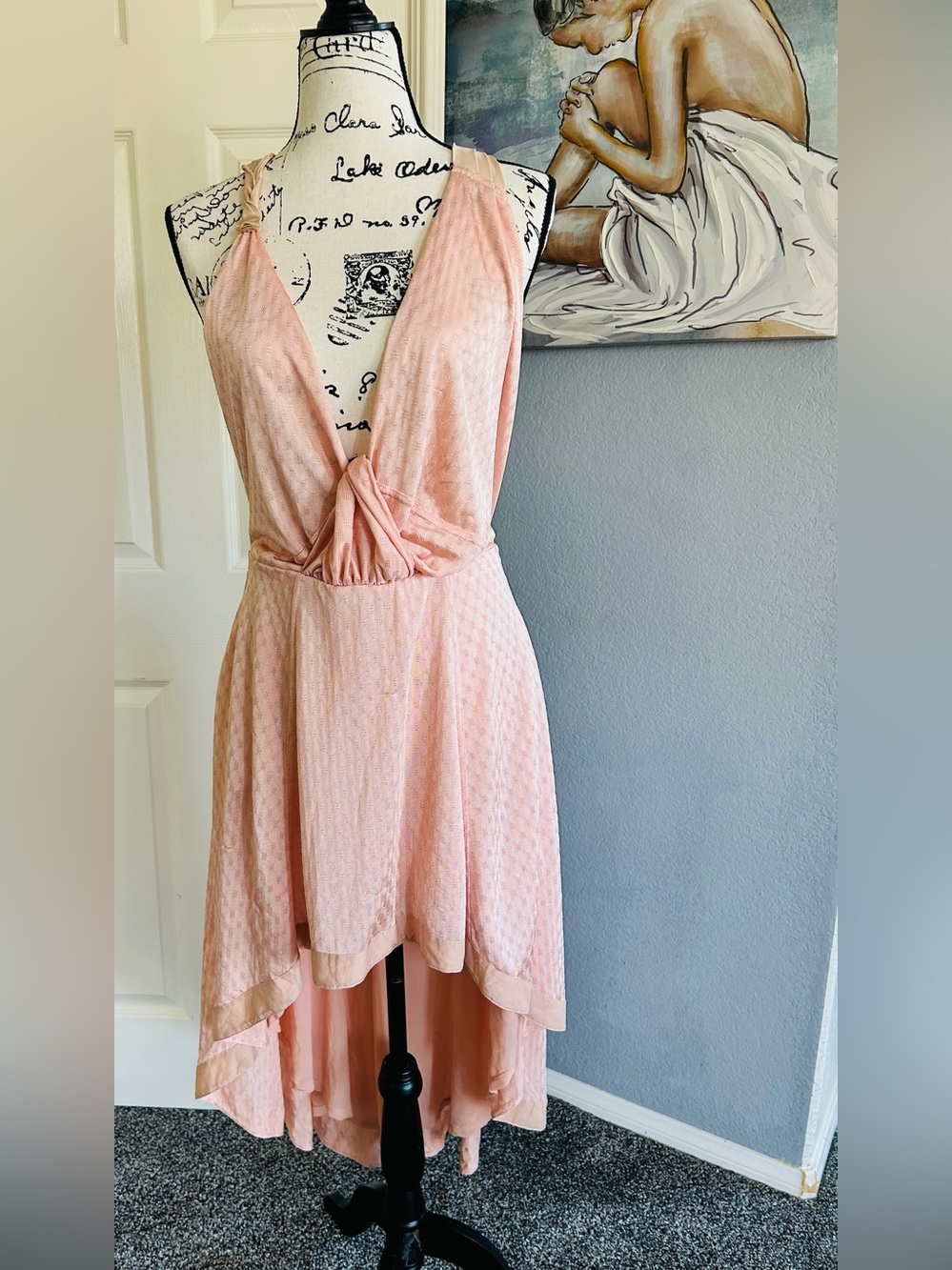Free People Light Blush Pink Halter High-Low‎ Dress